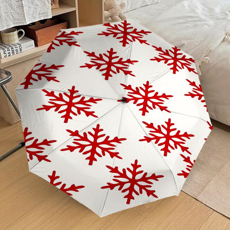 1PC snowflake winter Automatic Open/Close Umbrella Compact Folding Umbrella with 8-Rib Shaft lightweight esign, Highquality Fabric1171A