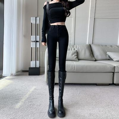 Velvet Thickened Small Magic Leggings for Women's Autumn and Winter New Style Wear Tight Black Pants Pencil Pants