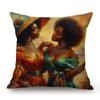 Beautiful African Girl Traditional Africa Costume Fashion Art Lady Oil Painting Ethnic Style Sofa Pillow Case Cushion Cover