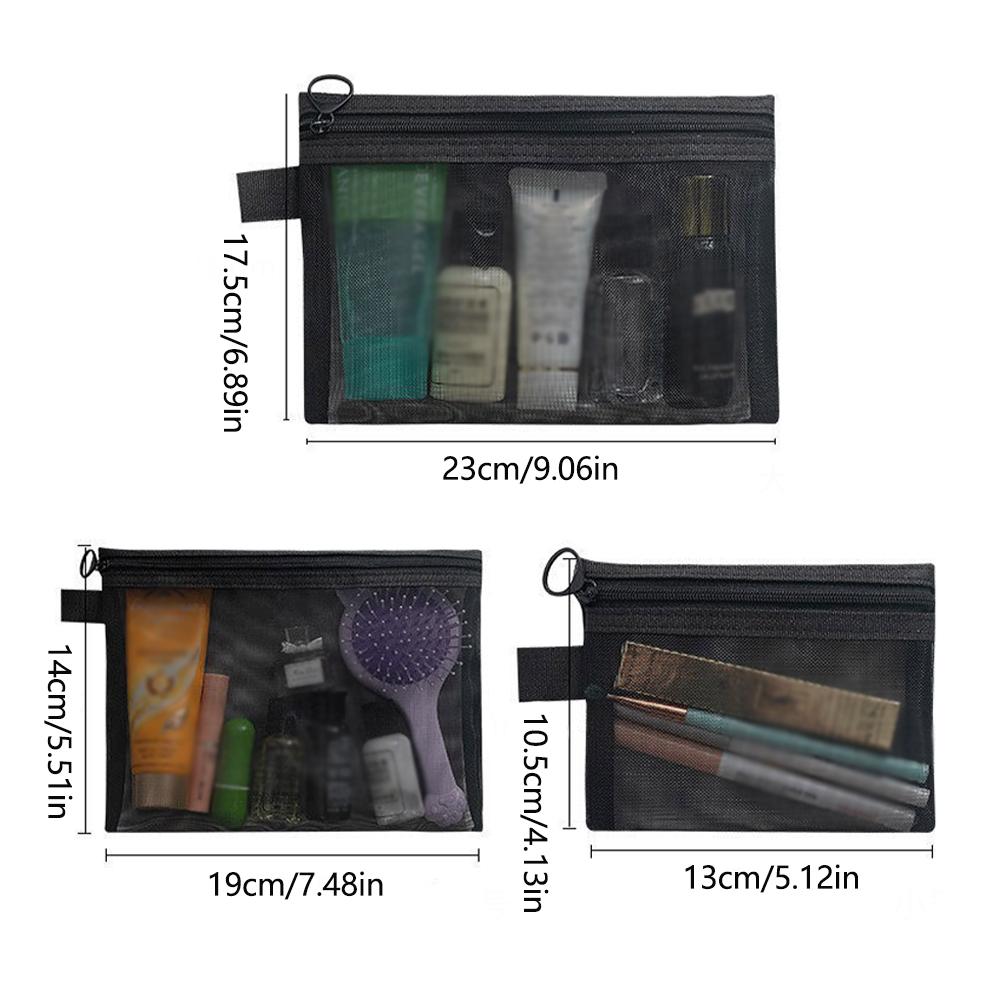 Mesh Storage Bag Fashion Toiletries Storage Bag Travel Female Portable Large Capacity Travel Cosmetics Storage Bag Accessories