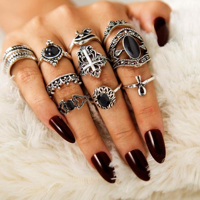 Snake Rings for Women Fashion Jewelry Ring Sets Vintage Bague Femme Rings for Girls Adjustable Finger Ring Anillo