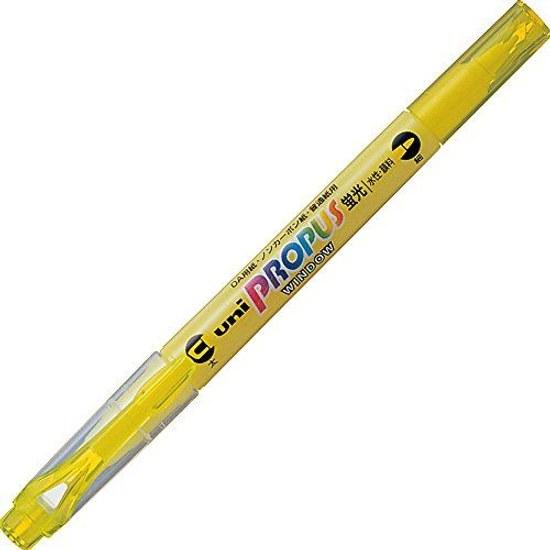 Mitsubishi Pencil Highlighter Propus Window Bold + Fine Yellow PUS102T.2 10 pieces set