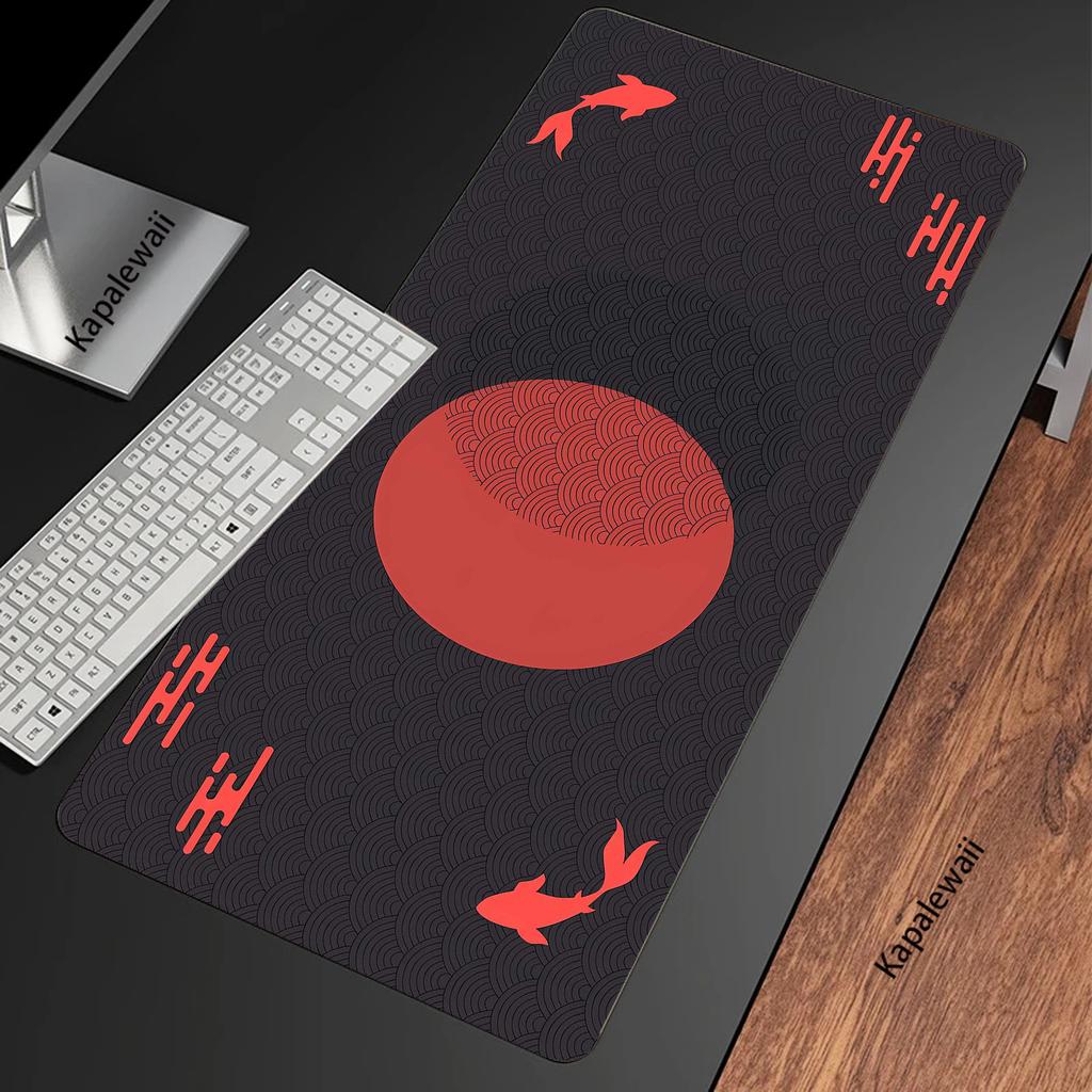Japanese Koi Gaming Mouse Pad Large Gamer Mousepad Notebook Computer Desk Mat XXL Locking Edge Mouse Mat Rubber Keyboard Pads