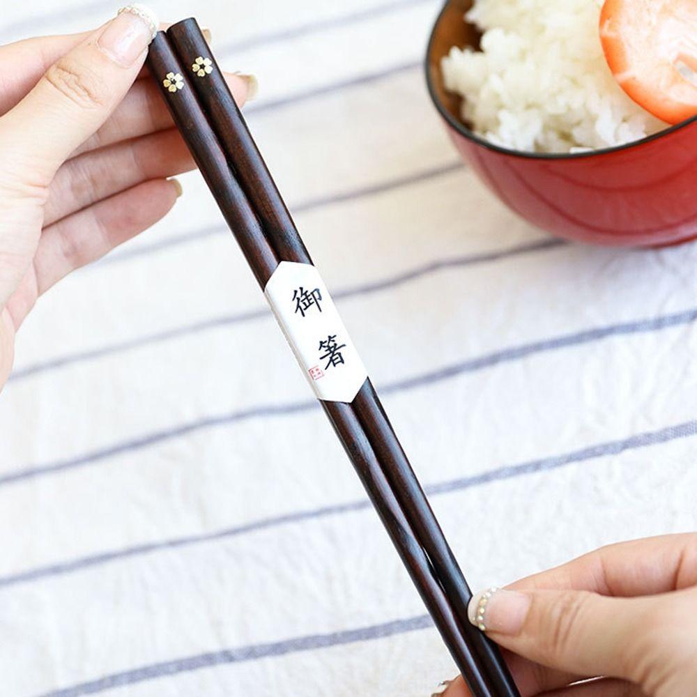 Sushi Noodles Elegant Rustic Wooden Reusable Kitchen Utensils Flatware Chopsticks Tableware