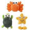 Interaktives Hundestofftier Quietschendes Stofftier Meeresbewohner Weiches Kauspielzeug Schildkröte Krabbe Seestern Welpen Zahnungsspielzeug für mittlere Kauer Indoor-Spiel