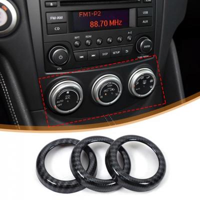 Kohlefaser Klimaanlagenschalter Abdeckung CD-Knopf Ring für Nissan 370Z 09-20