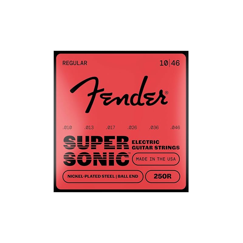 Fender SuperSonicTM 250R Electric Guitar Strings, Nickel-Plated Steel, Ball End, Gauges .010-.046