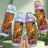 1PC Fairy Girl Mushroom House Art Print 750ml Color Plastic Sports Water Bottle Leakproof Flip Straw Lid Suitable for Sports Office Home Use