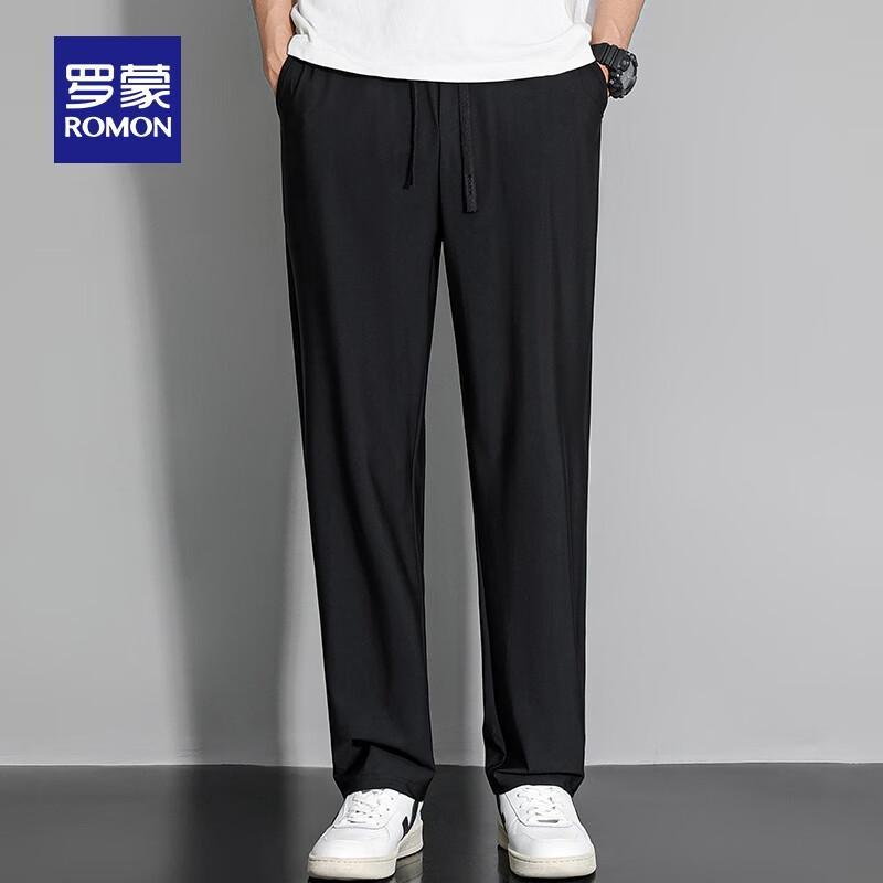 Romon Men's Ice Silk Straight Casual Pants