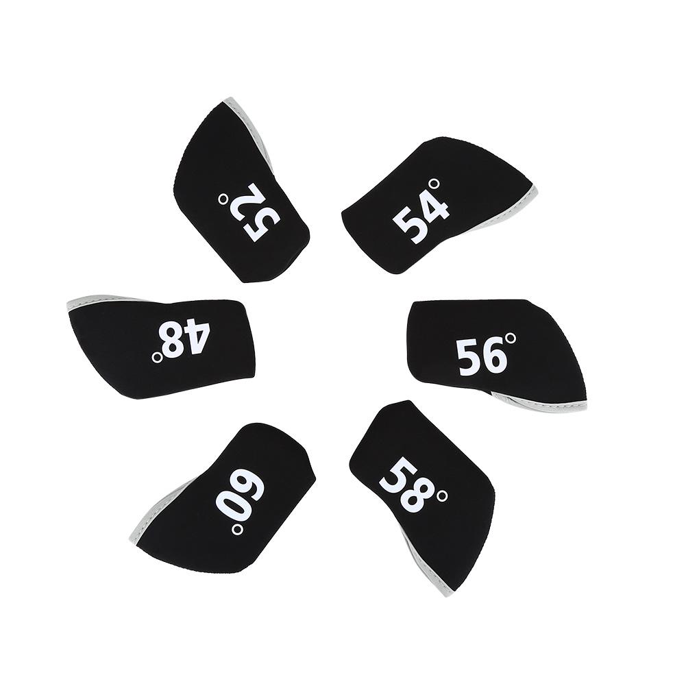 6Pcs Golf Club Iron Head Elastic Protective Cover Case Set Accessory(Black)