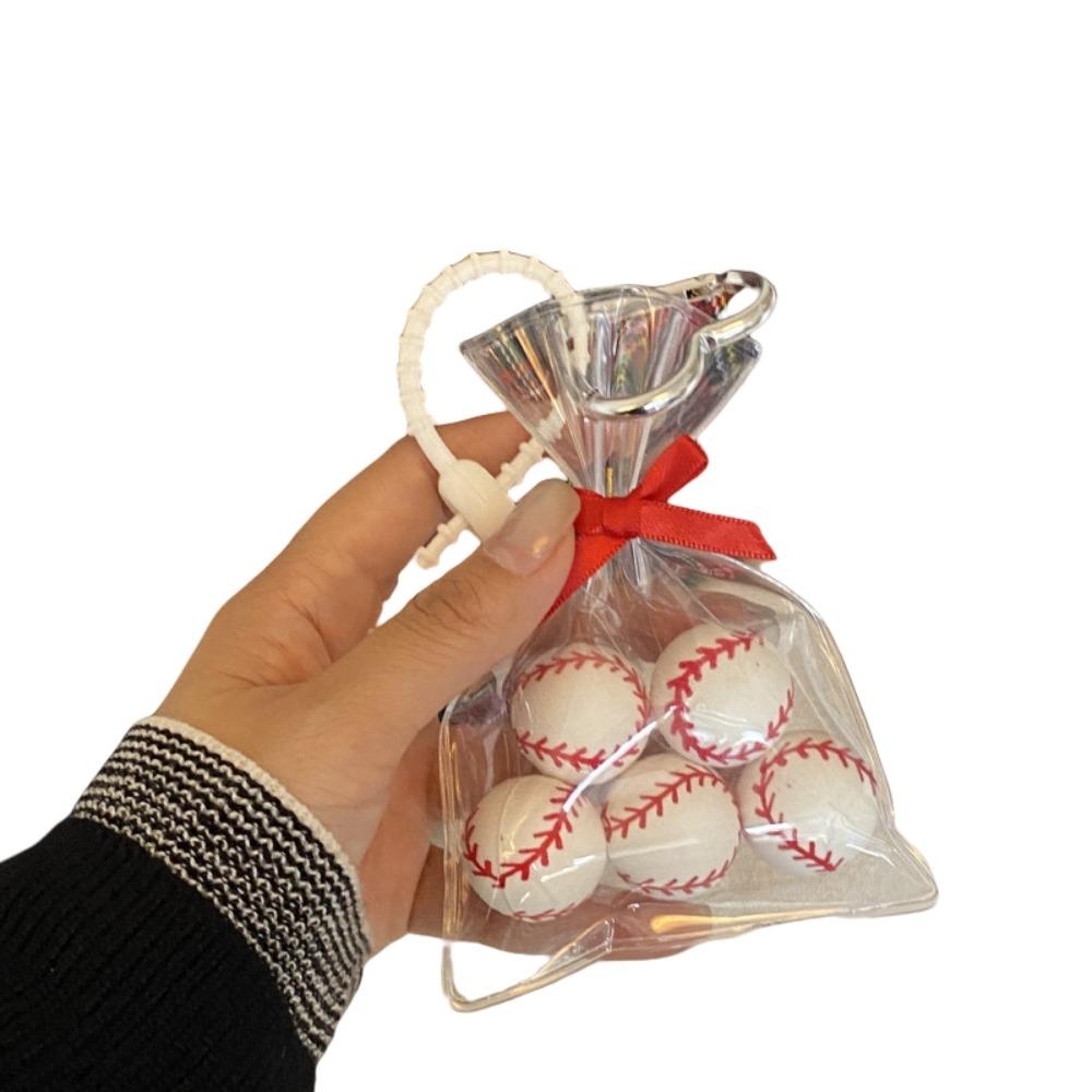 Mini Basketball Pendant Transparent Bag Car Keyring Fashion Baseball Keychain Girl Baseball