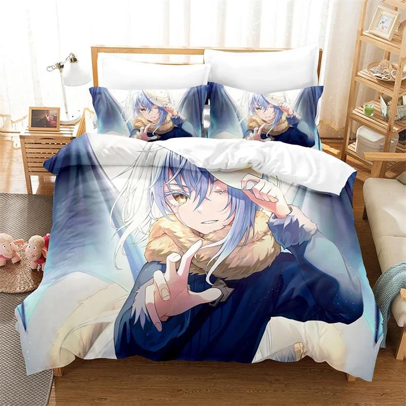 Anime Bedding Set That Time I Got Reincarnated As A Slime Rimuru Kids Gift Duvet Cover Pillowcases Queen King Single Size