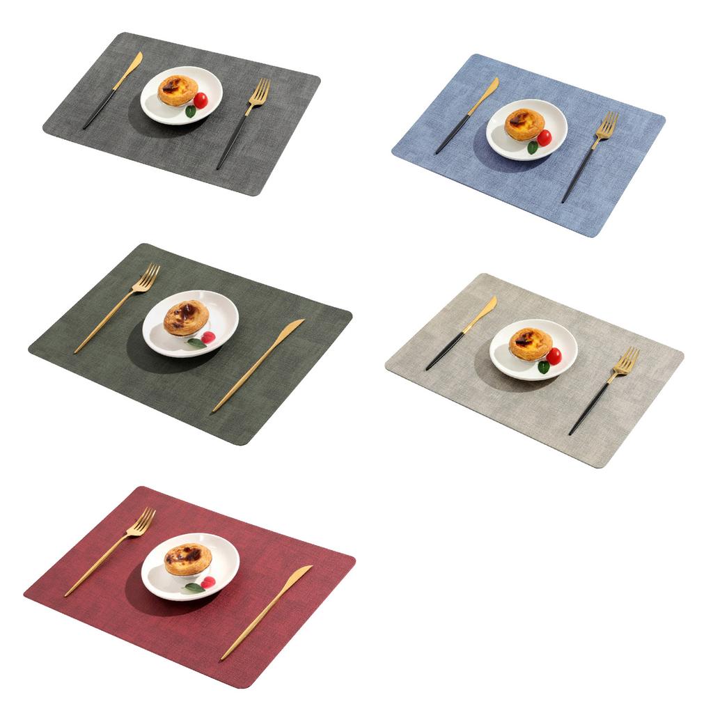 Cloth Placemat Faux Leather Table Mat Waterproof Oil-proof Non-slip Dinning Pad for Home Hotel
