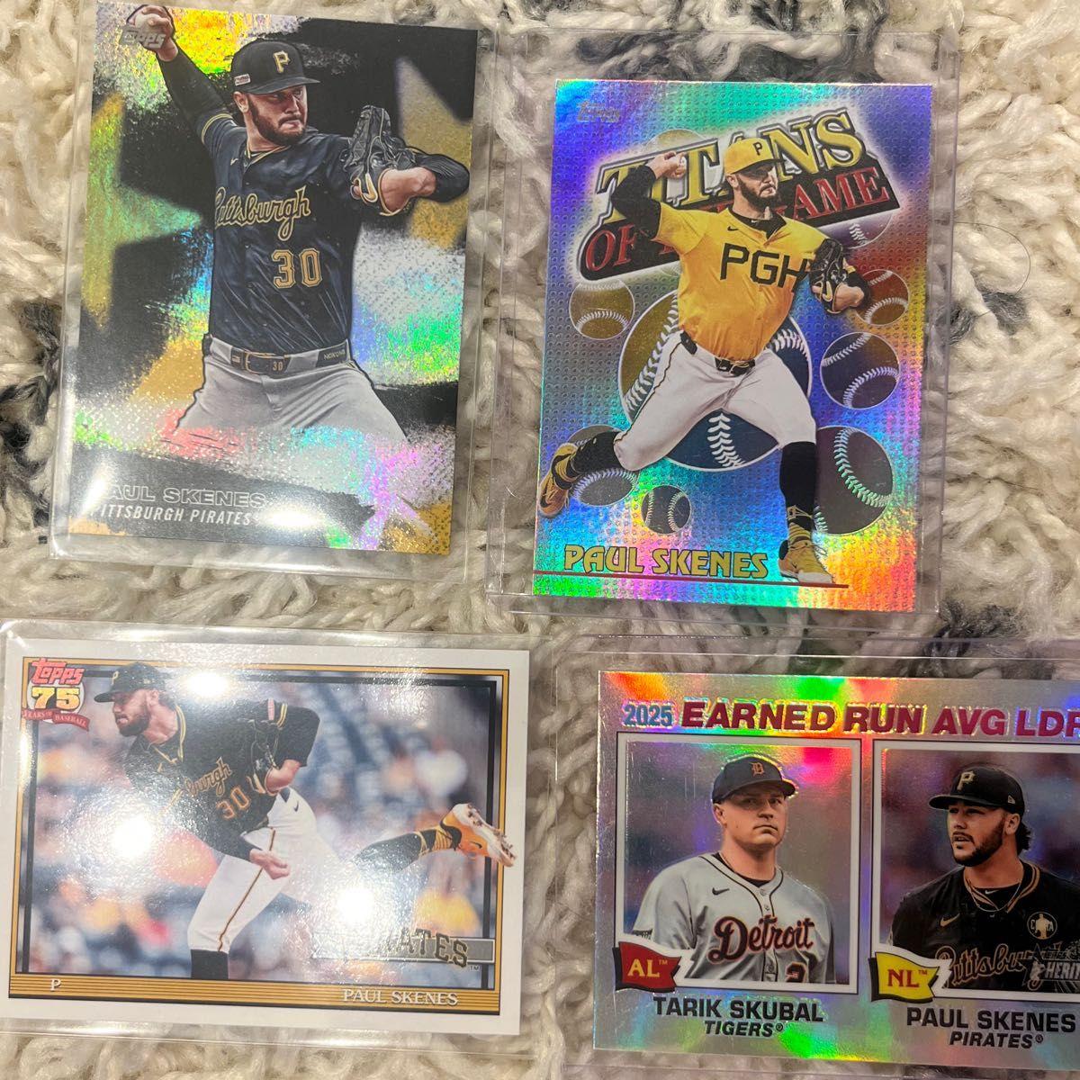 Used Paul Skeens MLB Baseball Card Set of 4 Topps