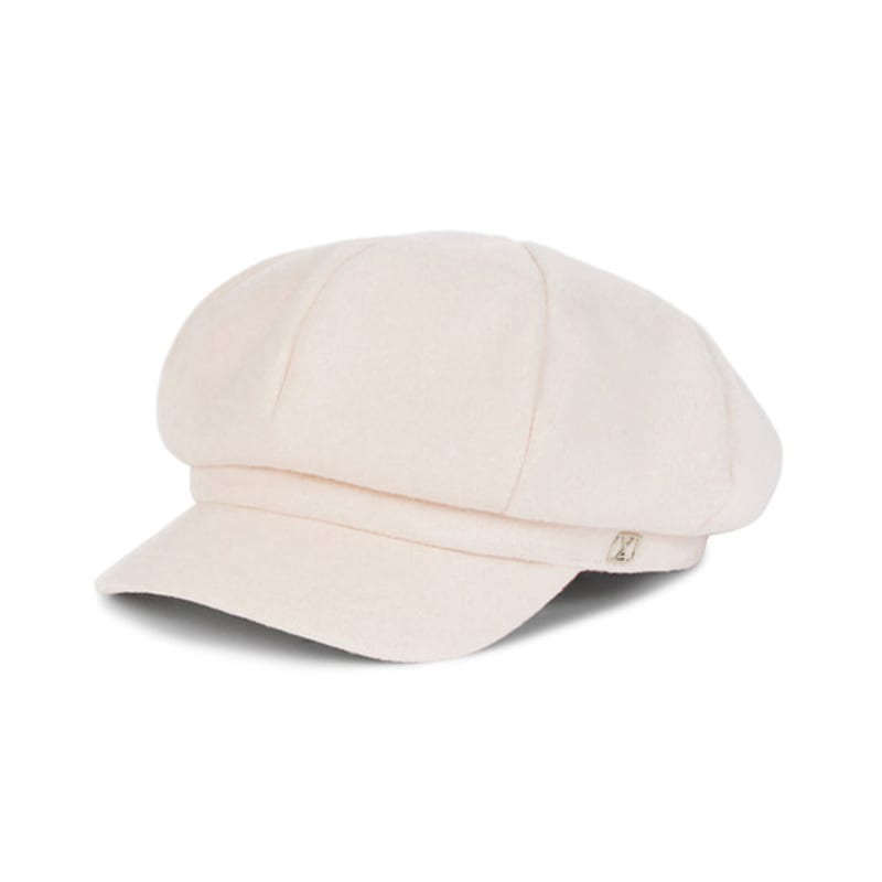 VARZAR VA Square Studded Wool Newsboy Cap Ivory