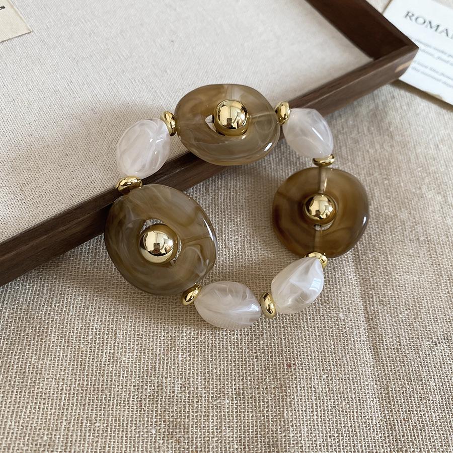 Europäische Retro Geometrische Perlen Edelstahl Choker Halskette