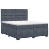 Box Spring Bed with Mattress Dark Grey 200 X 200 Cm Velvet