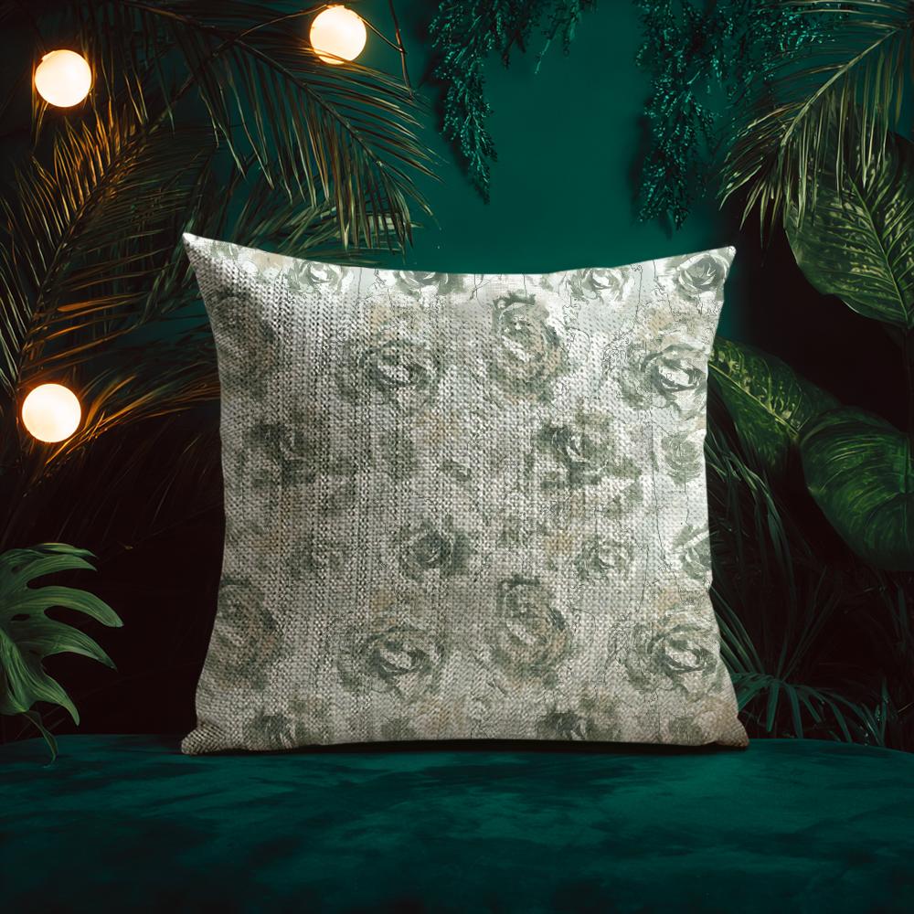 Retro Ink Prints Beautiful Cushion Cover Silky elegant Comfort Sofa Bed Invisible zipper Beach pillowcase