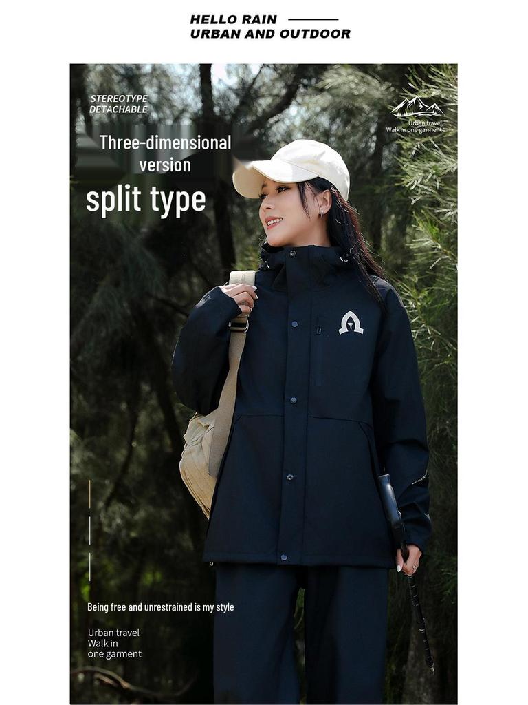 Unisex Full-Body Waterproof Raincoat Set for Cycling & Hiking