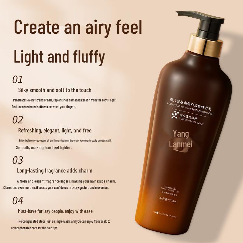 Yang Peptide Keratin Shampoo: Long-lasting Fragrance, Oil Control, Volumizing, Smoothing, and Scalp Soothing.