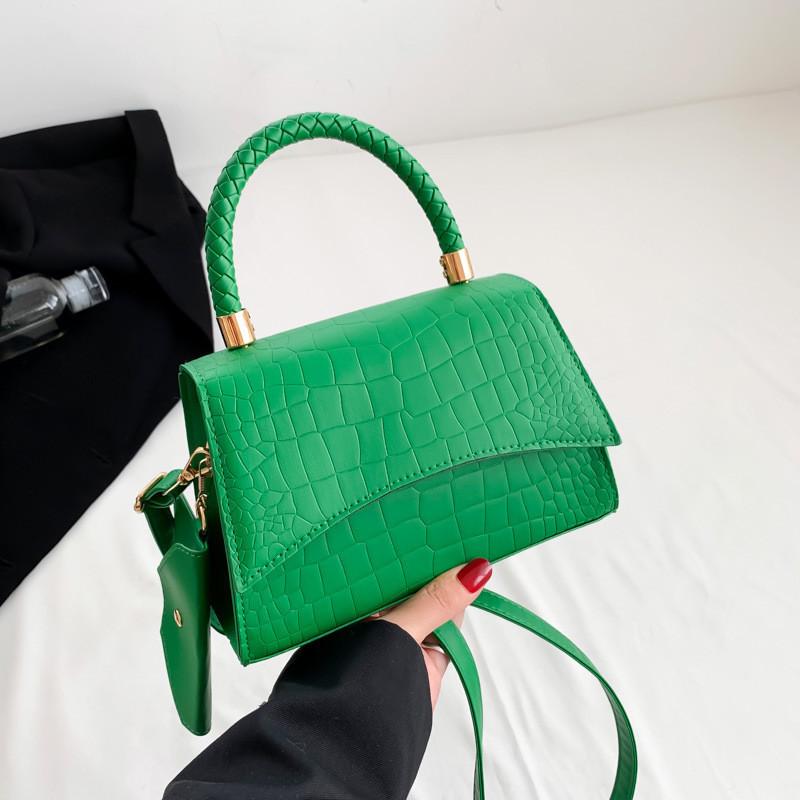 Street Fashion Pu Shoulder Bag Women Trendy Crossbody Bag Retro Single Shoulder Bag Green