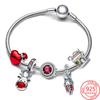 Original Christmas Car & Tree Reindeer Mouse Charm Red Love Beads Fit Bangle Make Your Own Metal Accessory Gift Elegant Fashion Beautiful Lovely
