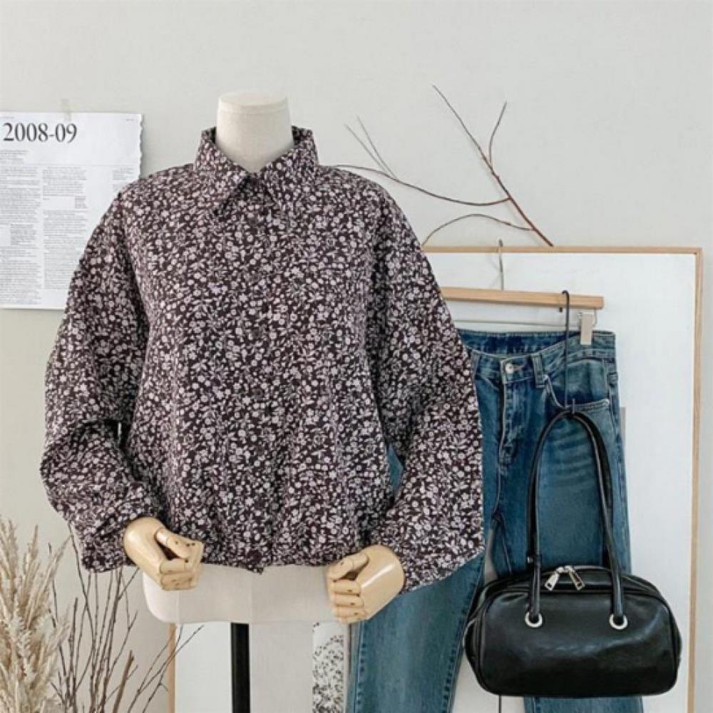 New ArrivalS Open Run Women S Unique Pattern Flower Collar polyeSter blouSe