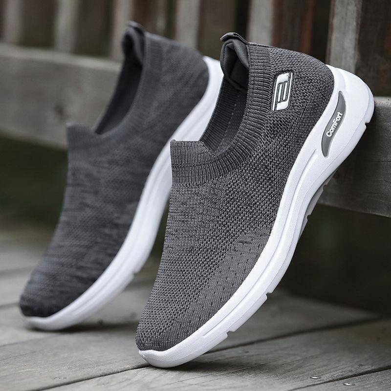 Shoes Men's New Men's Shoes One-pedal Men's Fly-woven Shoes Soft-soled Casual Shoes Men's Cloth Shoes