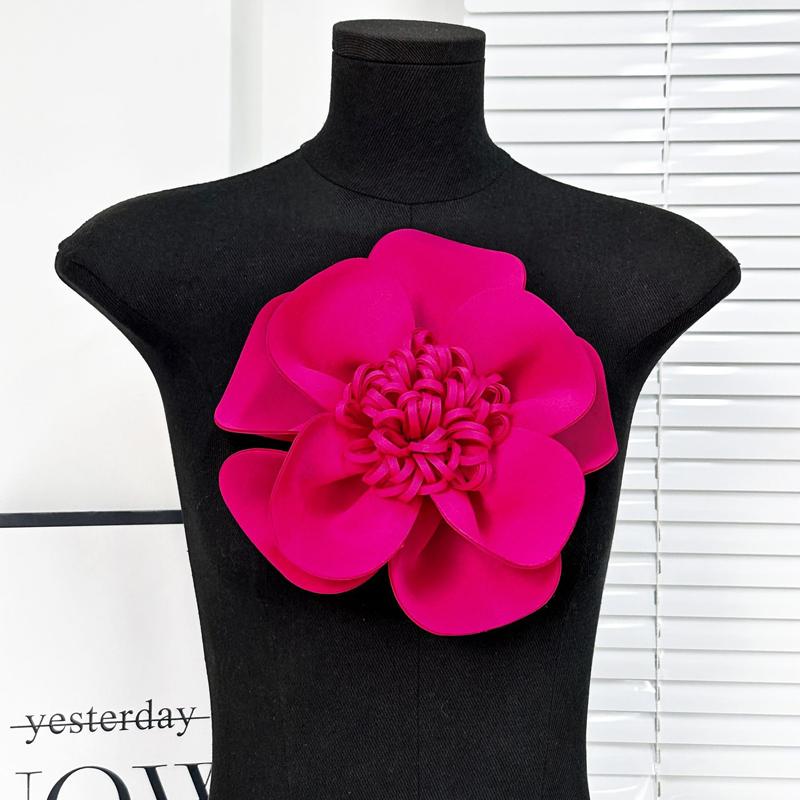 Large 3D Flower Brooch for Women Wedding Bridal Corsage Pin Flower Jewelry Dress Blazer Jacket Accessory Handmade Applique New