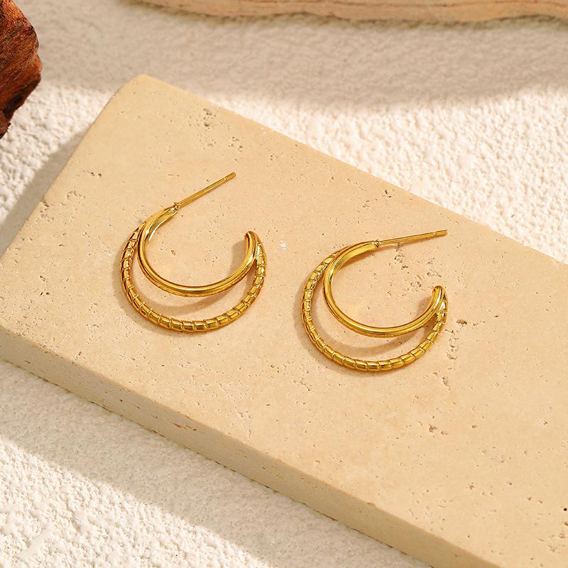 Minimalist Gold 316L Stainless Steel Earrings For Women Luxury Premium Tarnish Free Titanium Steel Stud Earrings Minimalist Ear Jewelry