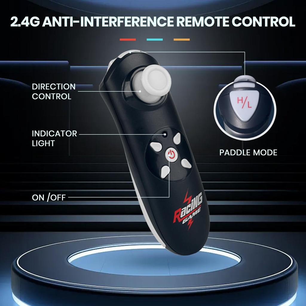 RC Kayak Boat W/Colorful LED Light for Kids, Innovative Realistic Paddling Design,2.4 Ghz Remote Control Boat Toy, Never Capsize for Lake,