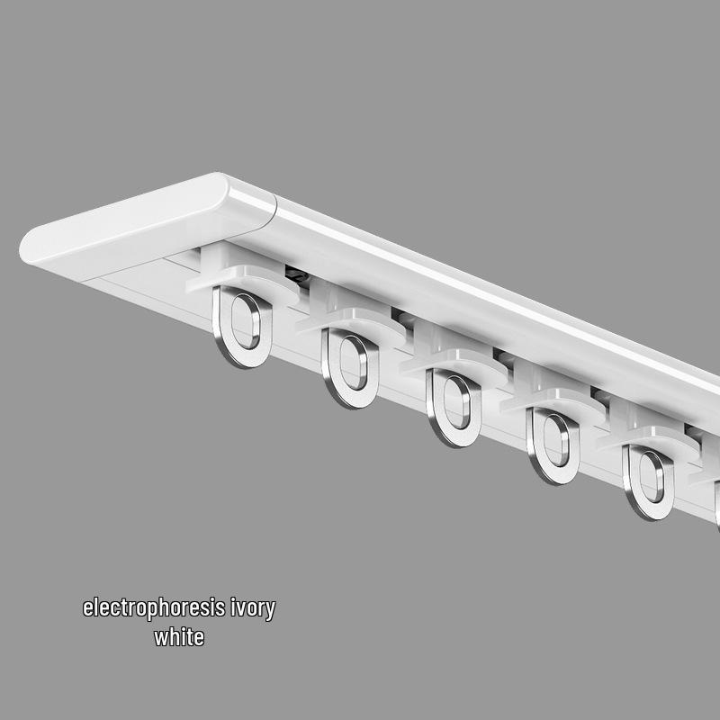 Inward Opening Bay Window Curtain Track - No-Drill, Shaped, Sliding with Hooks