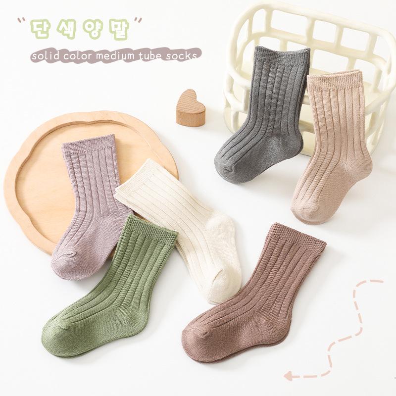 Autumn Cotton Baby Socks – Soft, Non-Tight Mid-Calf for Boys & Girls