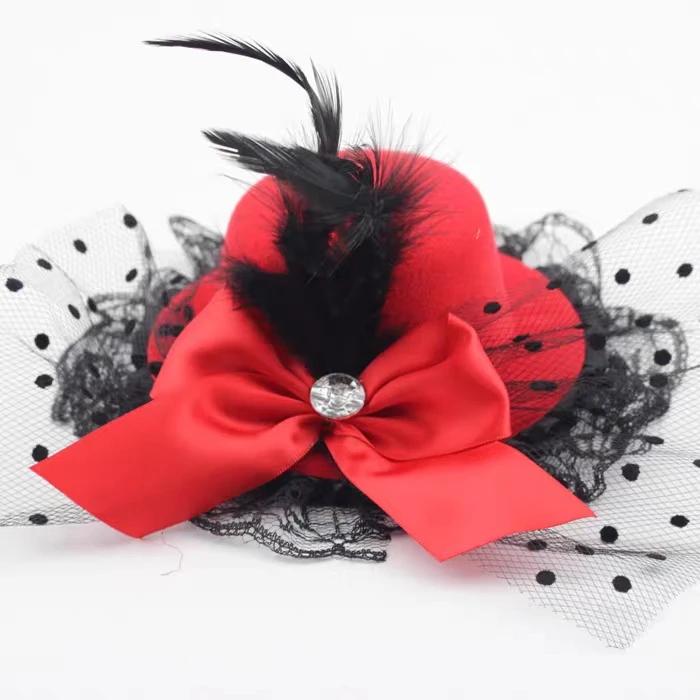 Women's Fashion Flower Feather Bead Corsage Hair Clip Bridal Hairband Brooch Pin Brida Barrettes Hair Mesh Accessories Jewelry