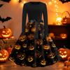 Women's Vintage Round Neck Dress with Halloween Print for Casual Fall Outings
