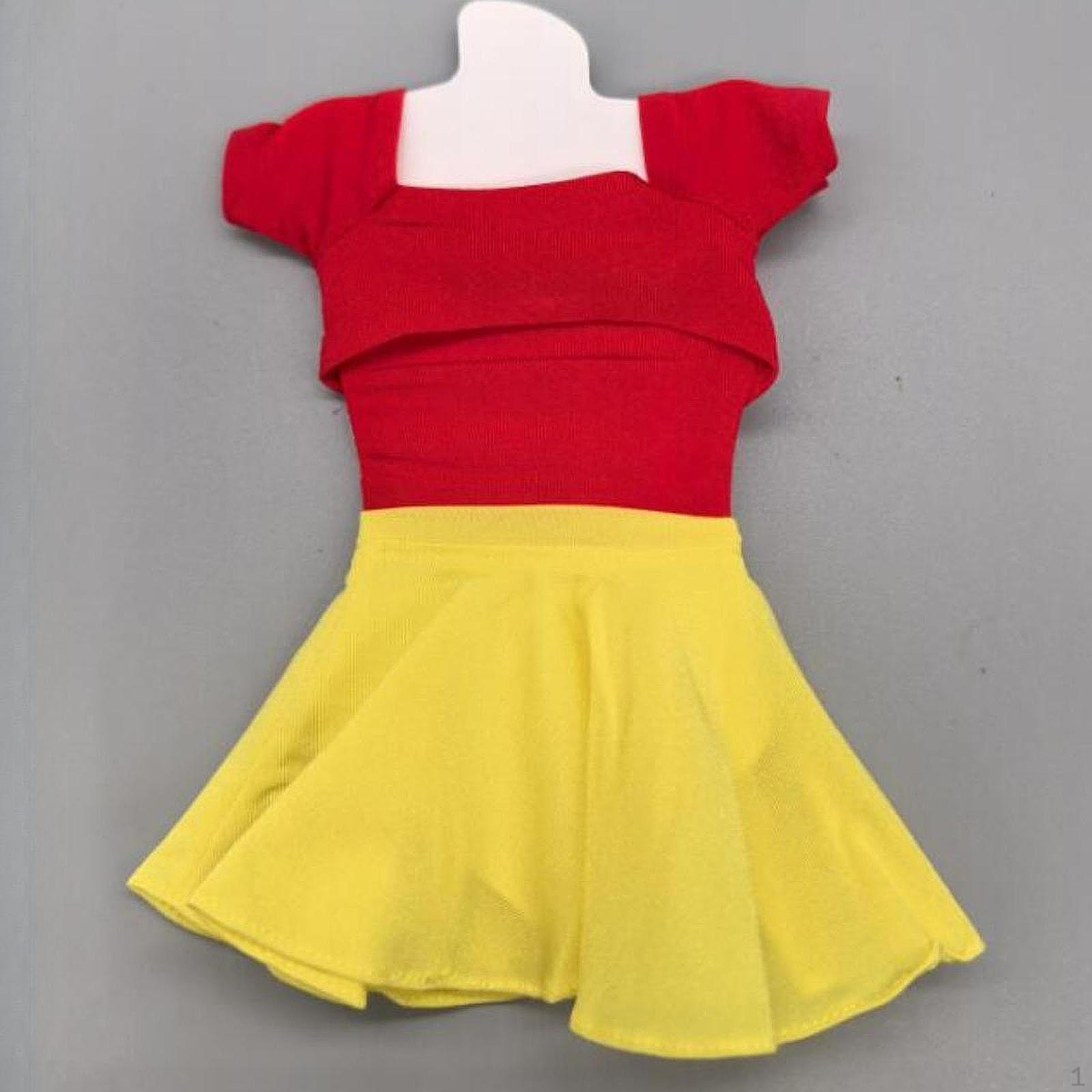 

Плиссированный силуэт в масштабе 1/6 Элегантный модный костюм платье аксессуар red yellow