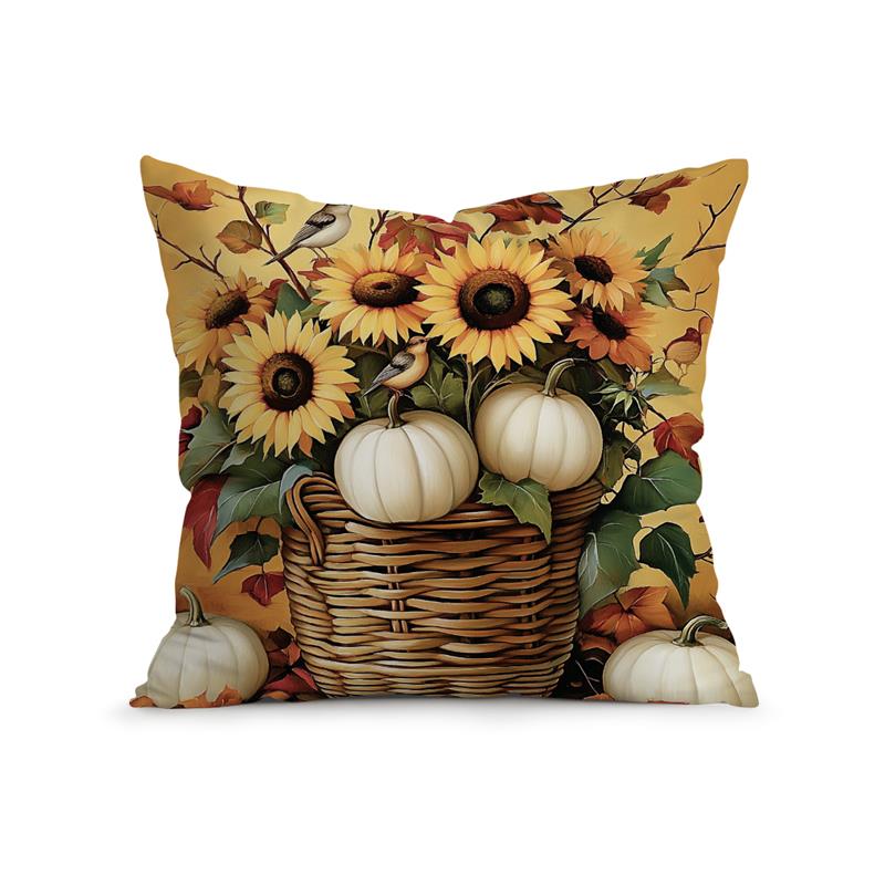 

Ретро Осенний Урожай Тыква Декоративные Подушки Наволочка Подсолнух Наволочка для Подушки Накидка на Подушку Диванная Наволочка Декор 16x16Inch