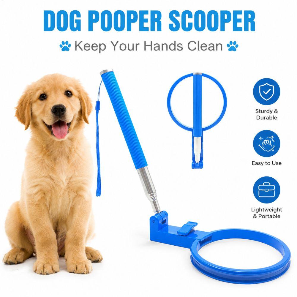 Foldable Dog Poop Scooper Long Handle Waste Cleaning Shovel New Dog Poop Catcher  Park Walks