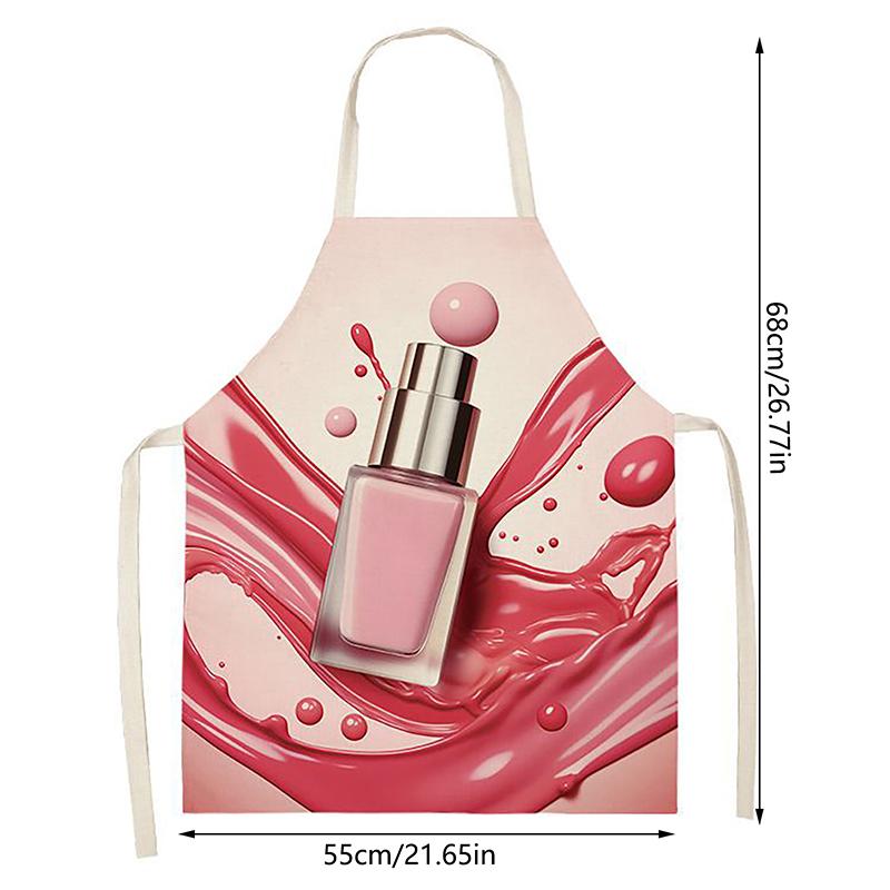 Nail Polish Printing Beauty Women Apron Household Nail Technician Manicurists Art Supplies Pinafore Home Salon Cosmetology Smock