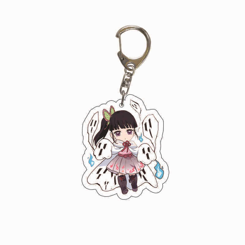 Demon Slayer Anime Acrylic Transparent Keychain Cute Accessories Food Theme Pendant Charm Decor Gift Fans Collection for Carry Mini Lightweight