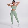 New Woolen Tight Yoga Dress Cross Back Sports Bra Set Cloud Sensing Speed Drying Running Fitness Two Piece Set For Women