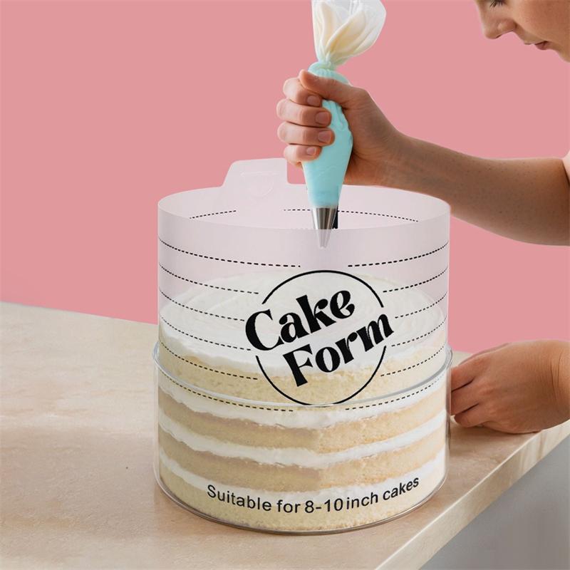 4-10 IN Quadratischer Runder Kuchenringform Verstellbare Einziehbare Fondantform Acryl Mousse Gebäckringform Kuchen Dekorationswerkzeuge
