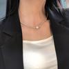 Sterling Silver Pearl Clavicle Chain Necklace - Trendy, Simple, and Versatile Design for Women