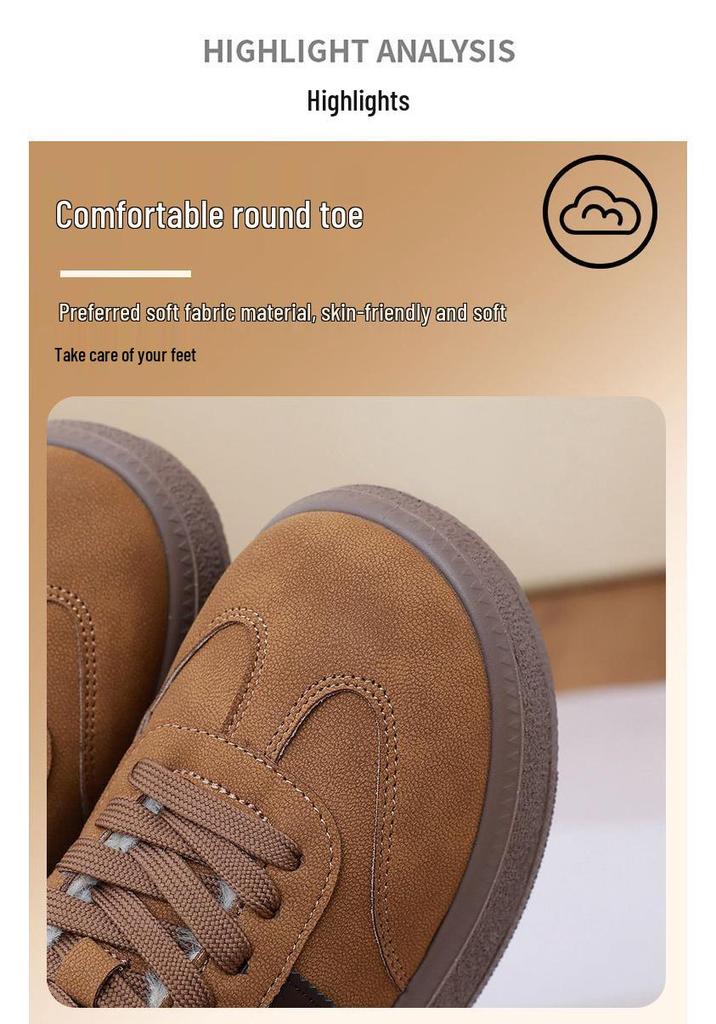 2026 New Winter German Training Shoes: Thick, Soft Sole, Versatile Casual Board Shoes, Plus Velvet, Warm Cotton.