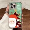 Glitter Santa Claus Christmas Tree Phone Case For iPhone 17 16 15 14 13 12 Pro Max 7 8 Plus 11 16e X XS XR SE Shockproof Cover
