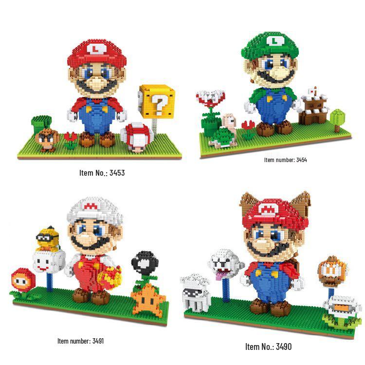 Scene Raccoon Mario Building Blocks Ornament - Educational DIY Interlocking Toy Gift.
