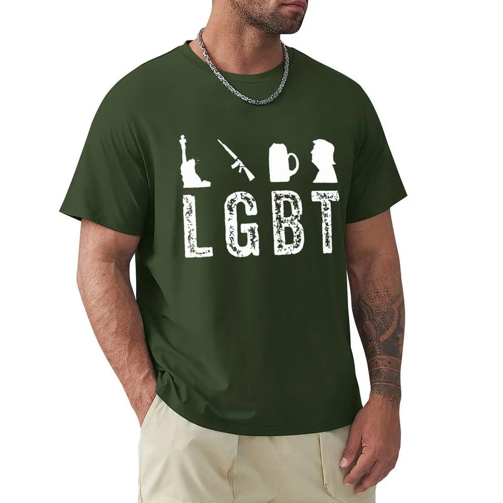 LGBT Liberty Guns Beer Trump Funny Inspired T Shirt Harajuku Short Sleeve T-shirt 100% Cotton Graphics Tshirt Tops