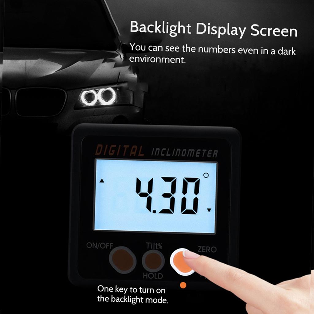 Digital Inclinometer 0 360 degrees Electronic Protractor Aluminum Alloy Shell Digital Bevel Box Angle Gauge Meter