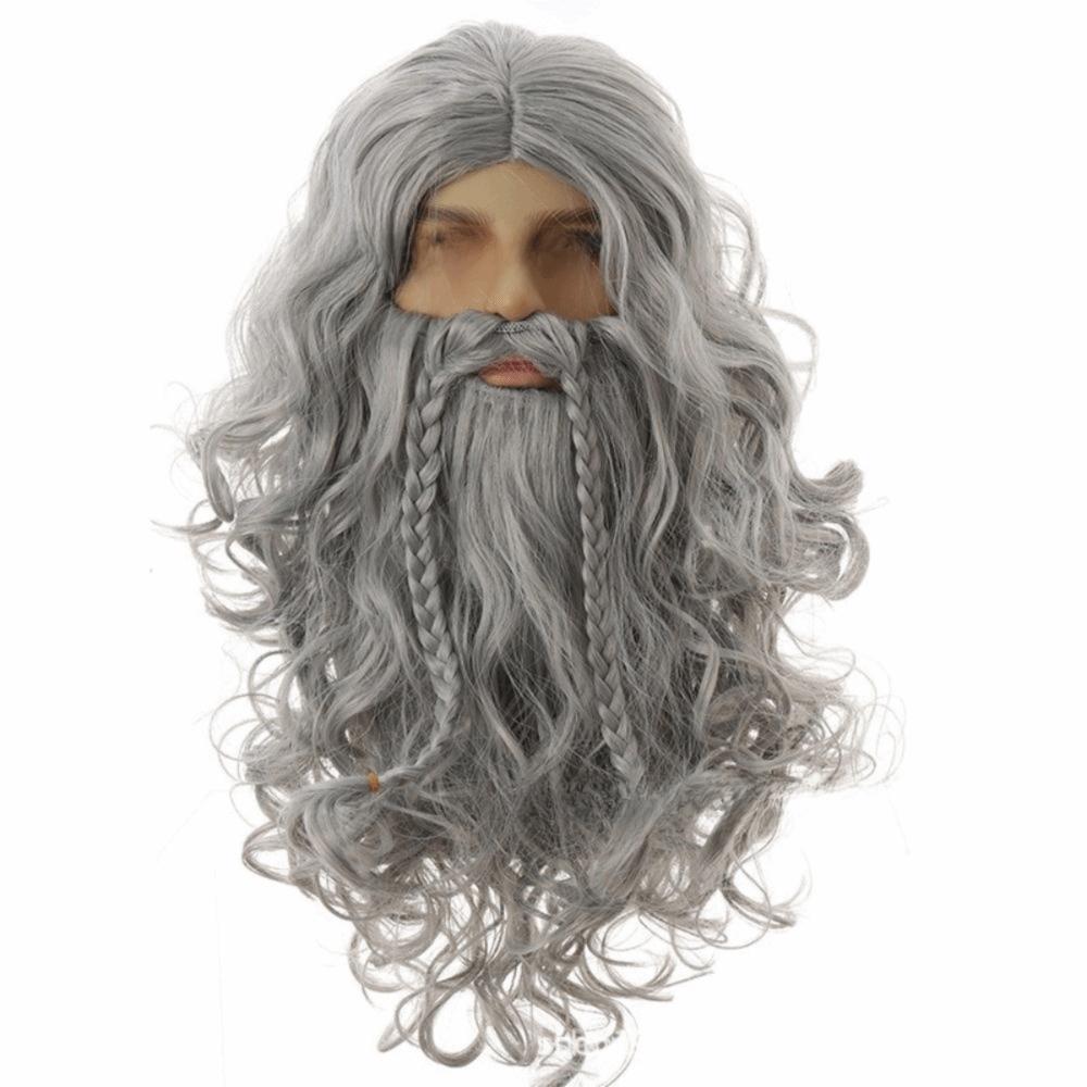 White Beard Santa Beard Wig Full Set Beard And Wig Set Combo Santa Claus Beard Wig Christmas Party