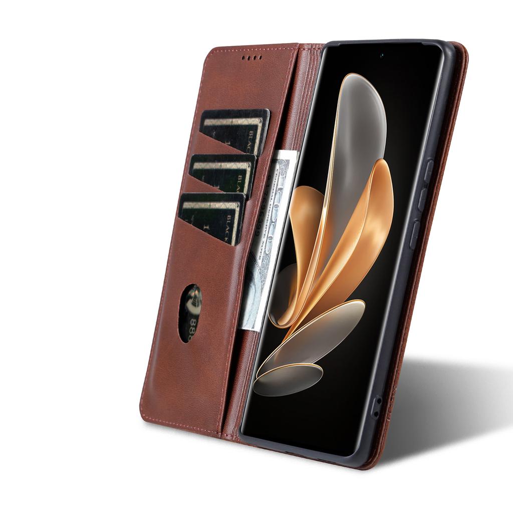 AZNS Für Xiaomi 14 Ultra Lederhülle Rindsledertextur Ständer Brieftasche Handyhülle